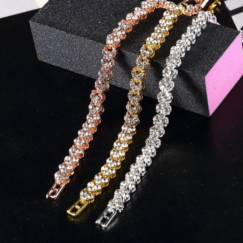 Xinghe AliExpress Hot Sale Foreign Trade European And American Roman Bracelet Female Inlaid Brick Crystal Bracelet Bracelet Cross-border Accessories
