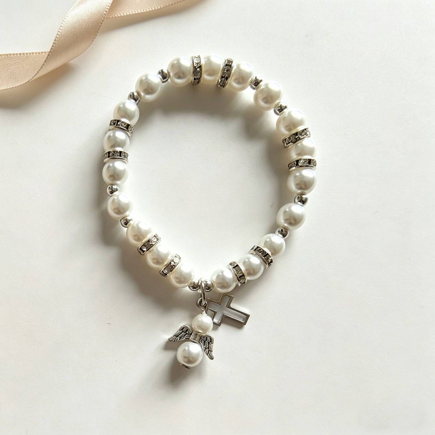 European And American-style Fashion Pearl Diamond And Metal Bracelet