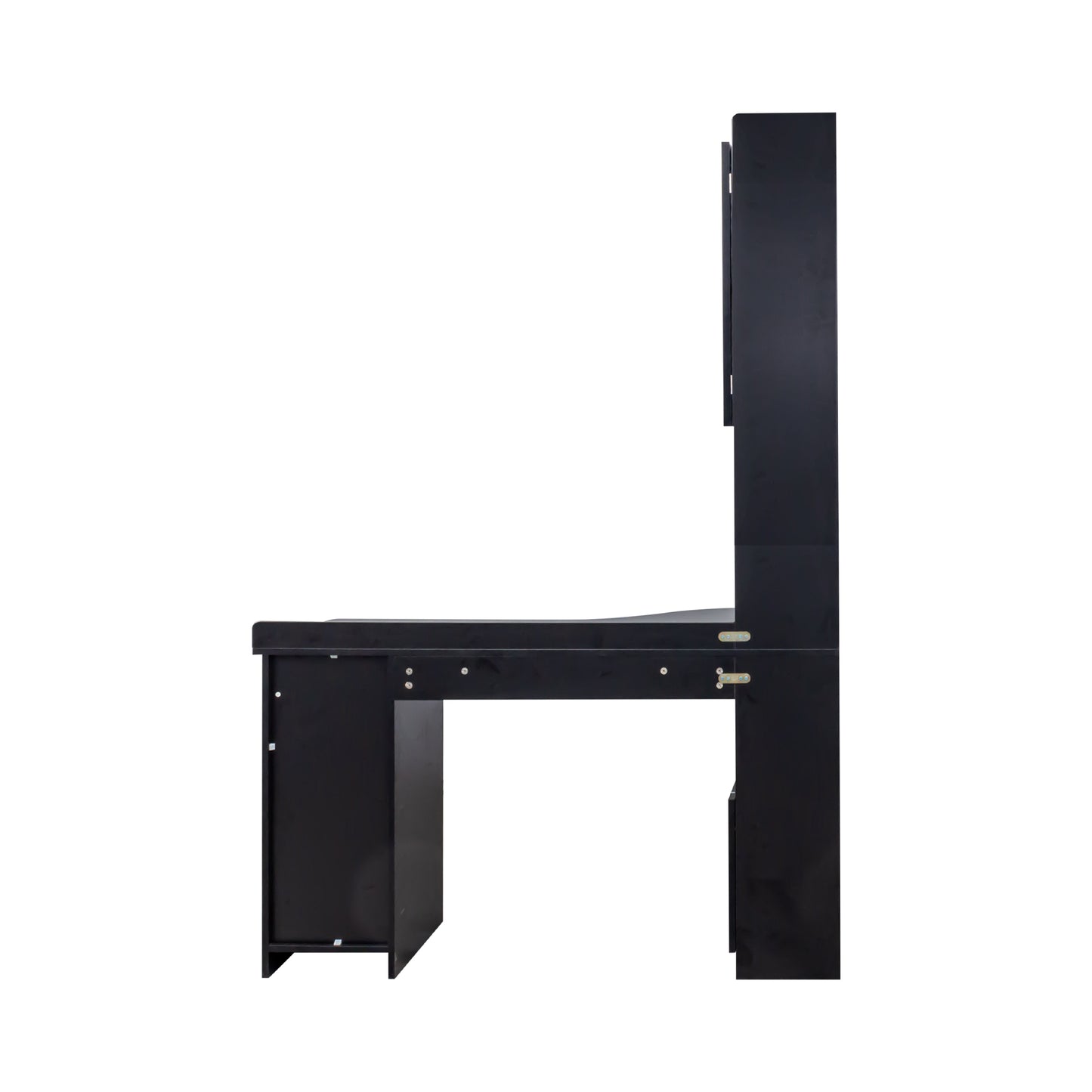 L-Shaped Corner Computer Desk  For Home Office Or Study Desk, Study Modern Style Table With Drawers, Bookshelf & Hutch, 2-in-1 L-Shaped Design, Large Working Space,black