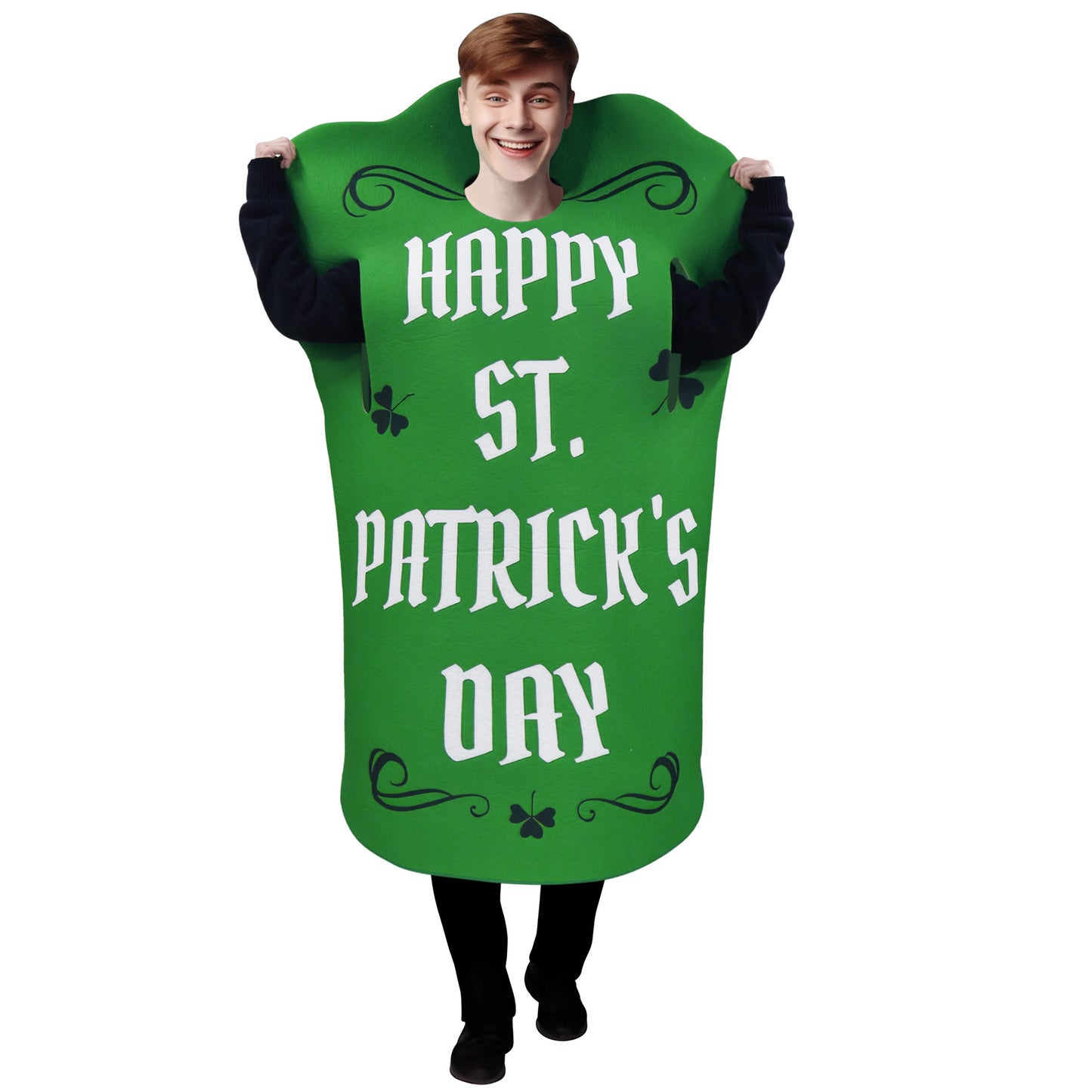 Best-selling St Patricks Day Costume Parade Outfit Beer Festival Print Green Hat Stage Performance Attire