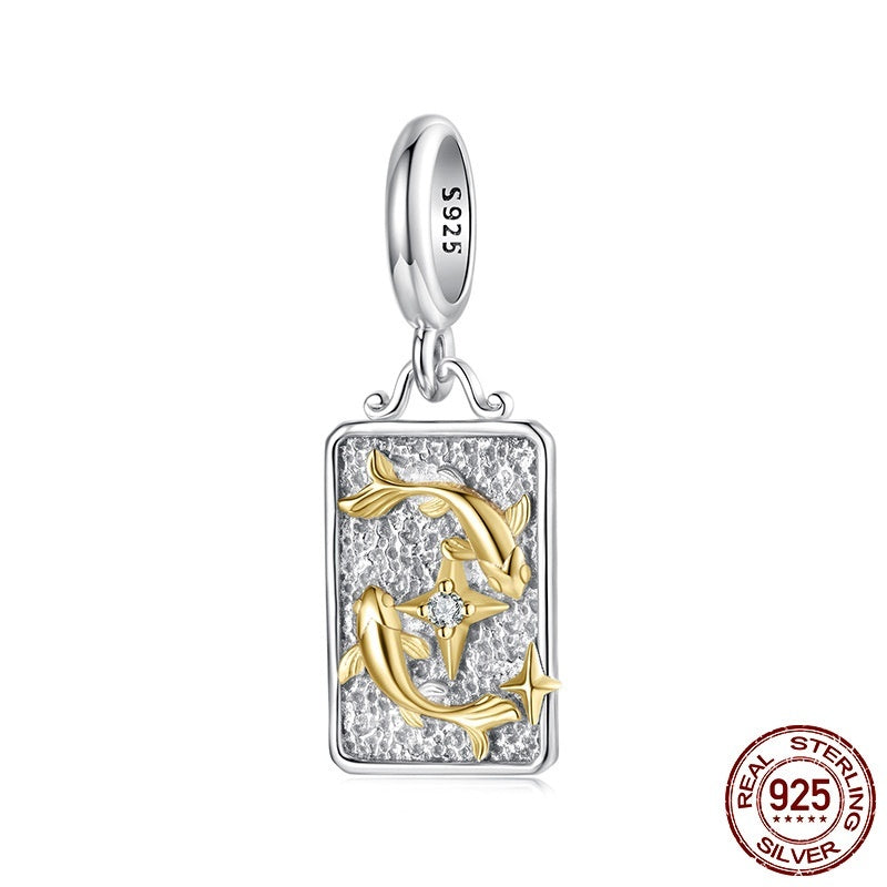 S925 Sterling Silver Twelve Constellation Pendant Ornaments Accessories