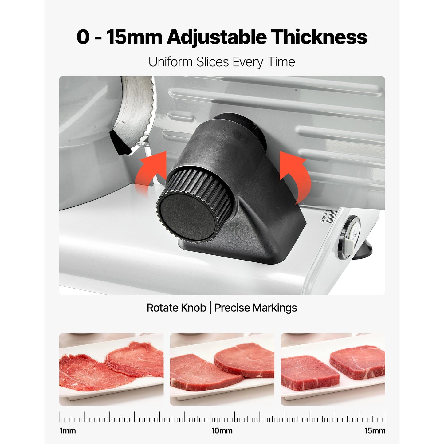 Meat Slicer, 8.6 Electric Deli Slicer With 2 SUS420 Blades & 0-0.6 Adjustable Thickness, Dual Security Lock, 200W Home Food-Slicer For F Rozen Meat, Ham, Baguett, Steak, ETL Approved