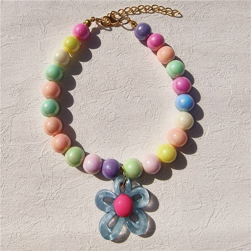 Handmade Colorful Beaded Pet Necklace