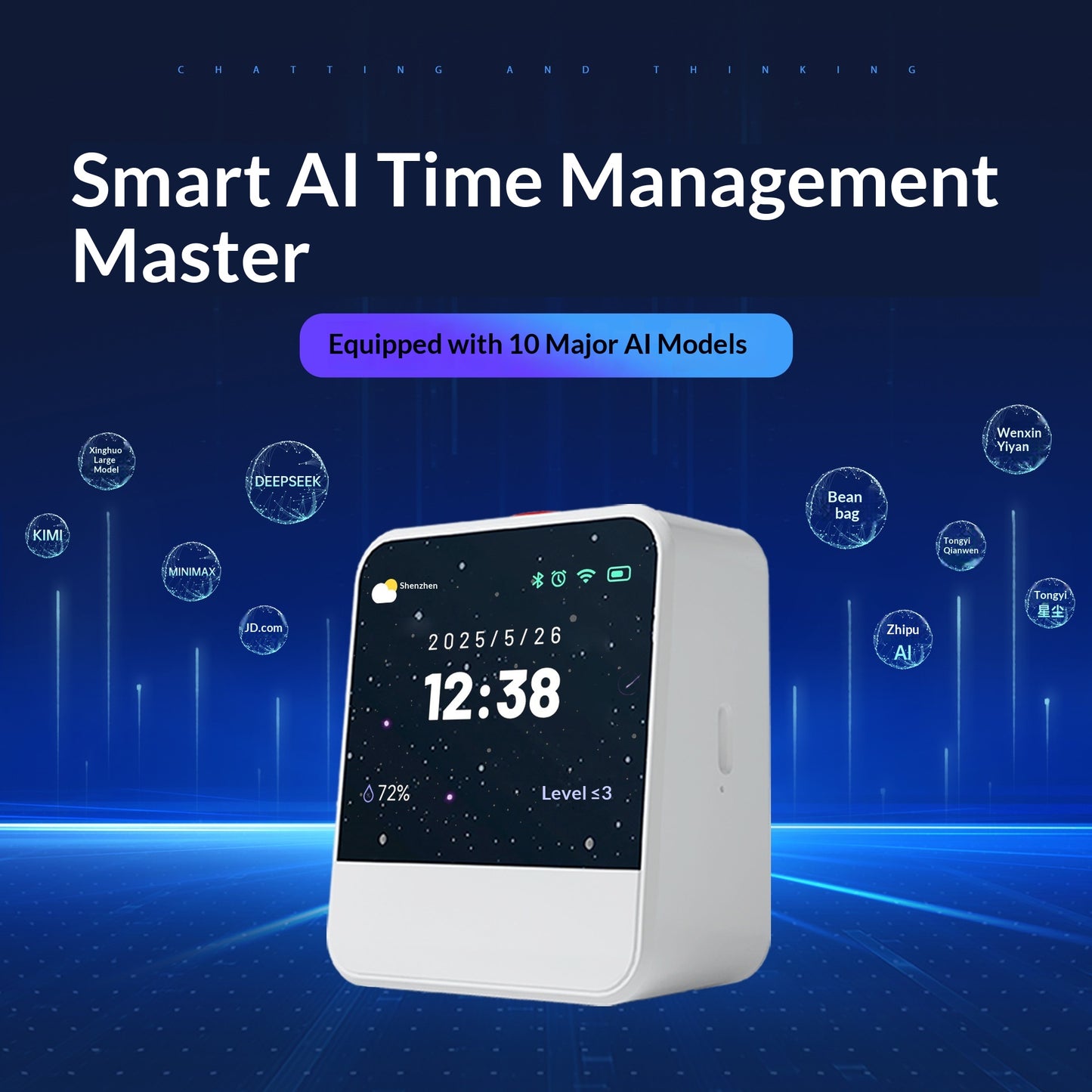 New Product Small Cube Sugar AI Large Model Alarm Clock WiFi Smart Speaker
