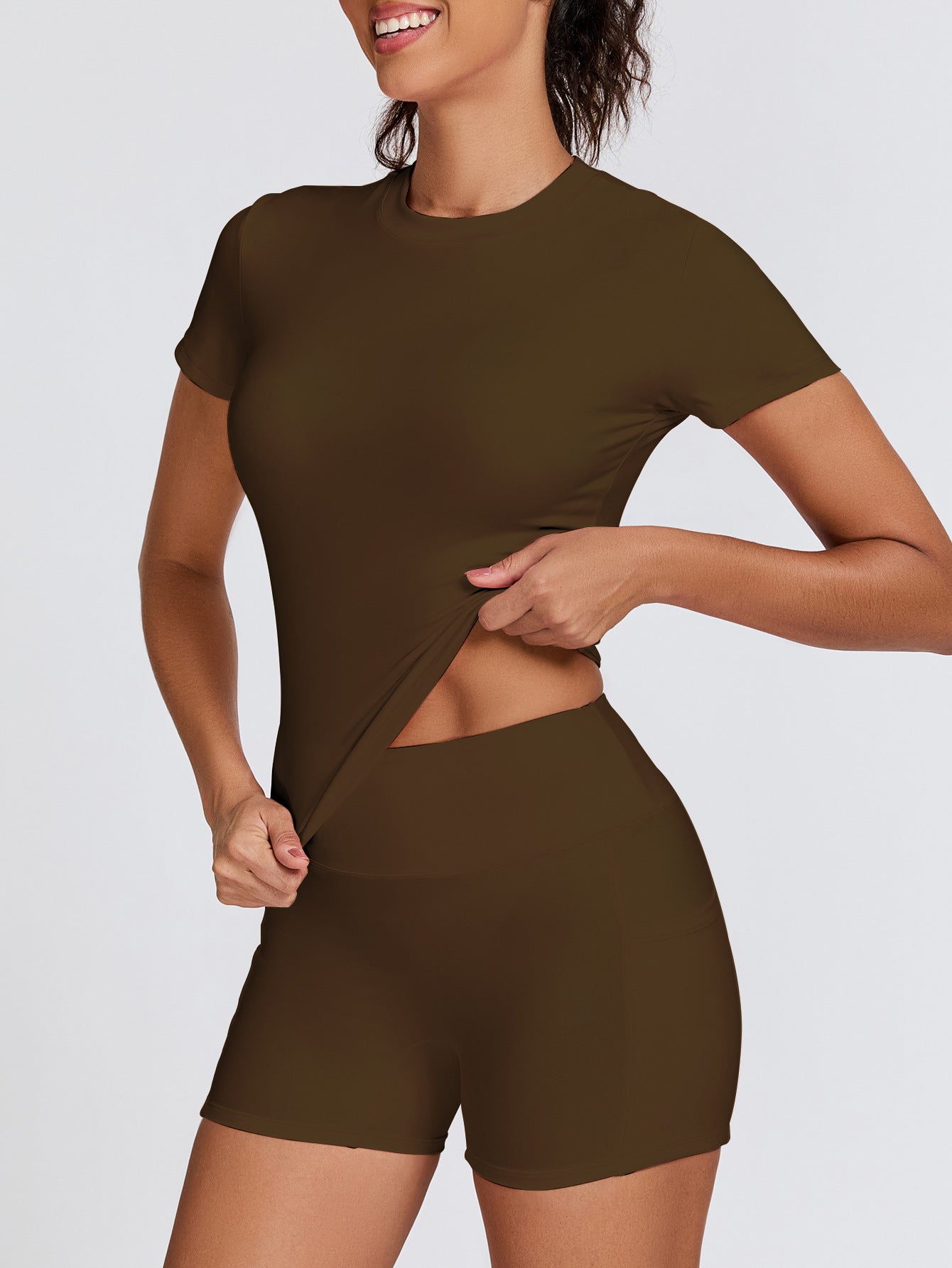 Womens Tight-Fit High-Elastic Yoga Set Outdoor Running Fitness Two-Piece Separates