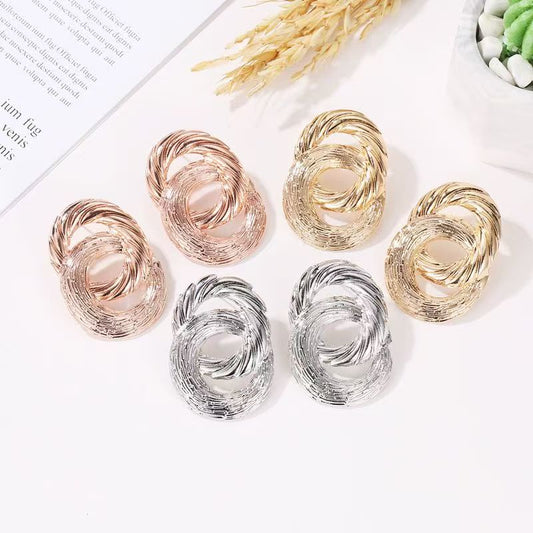 New European American Twisted Circle Stud Earrings, Geometric 8 Pattern Earrings For Women, Wholesale Distribute Fashion Ear Jewelry