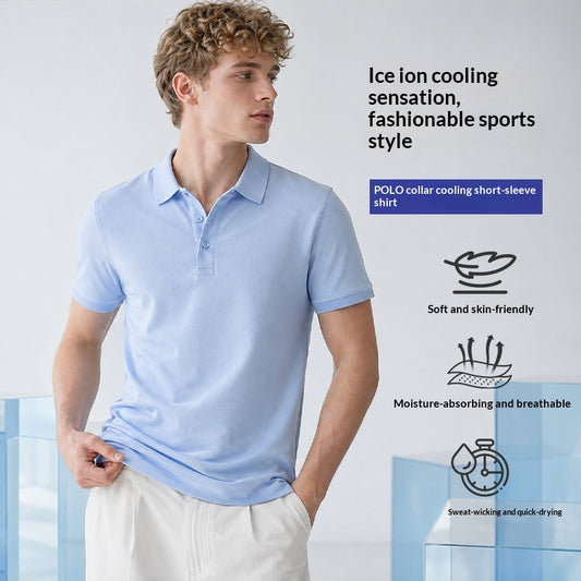 Solid-color Lapel Sports T-shirt For Running And Fitness