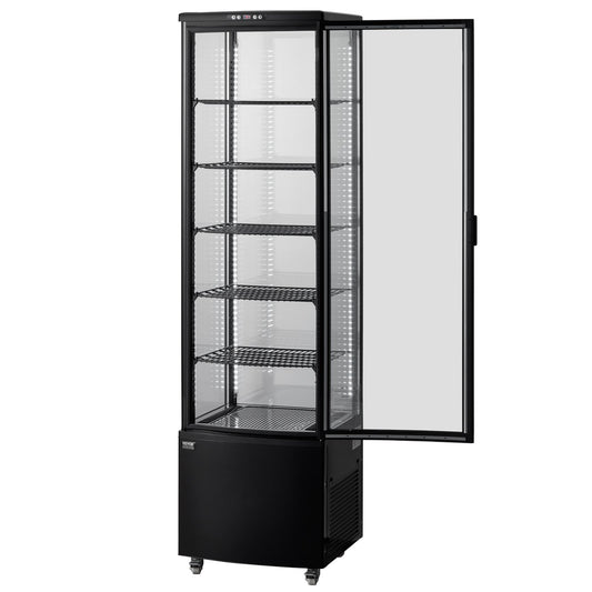 Refrigerated Display Case, 9.8 Cu.Ft./278L Large Pastry Display Case, 5-Tier Commercial Display Refrigerator With LED Lighting, TURBO Cooling, Frost-Free Air-Cooling, For Bakery