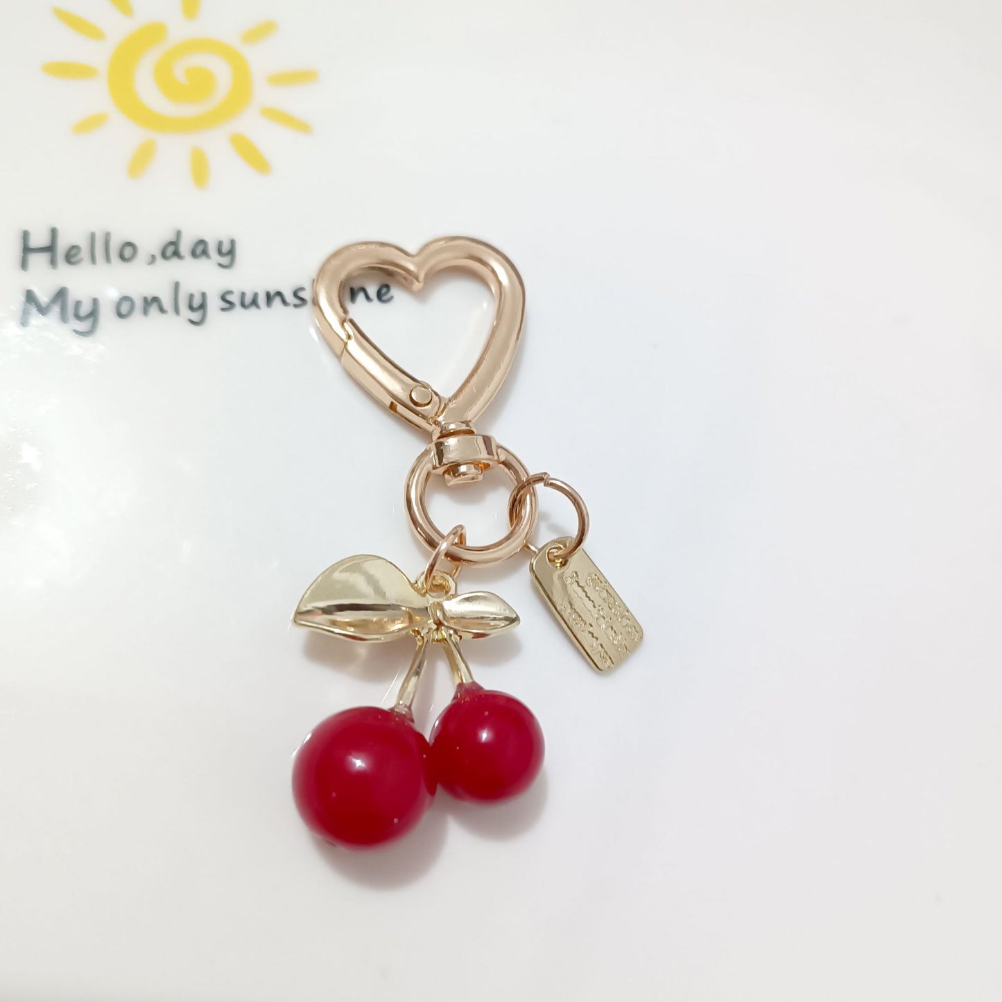 Korean Style K Gold Leaf Cherry Pendant Alloy Accessories Diy