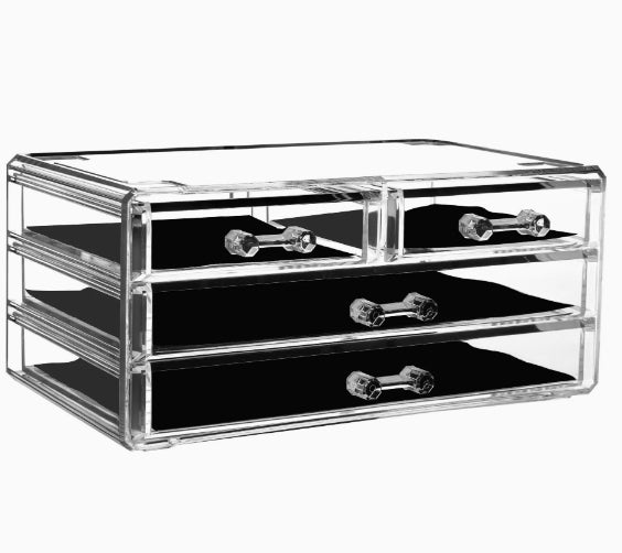 Drawer-style Makeup Box Desktop Transparent Acrylic Storage Rack For Cosmetics And Skincare Dressing Table