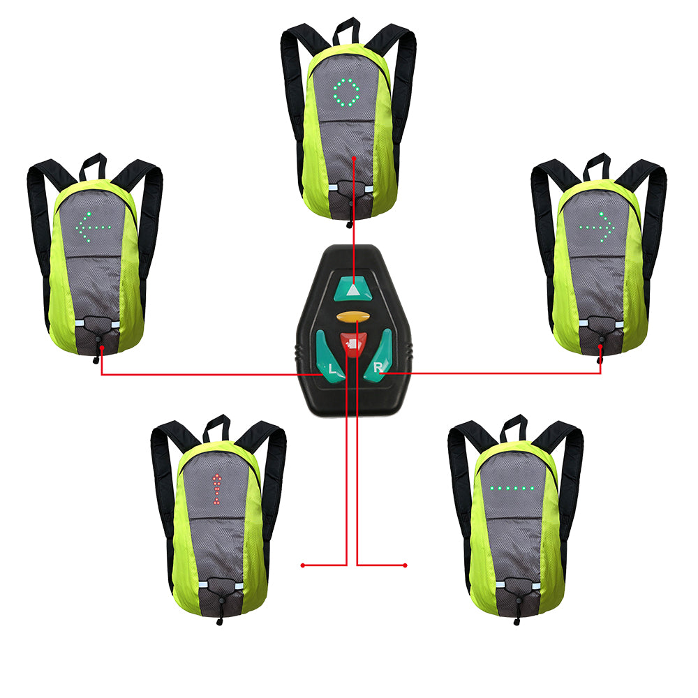 LED Illuminated Backpack, Bicycle Cycling Turn Signal Backpack, Lightweight Mini Multi-Functional Storage Bag For Night Running And Outings, Unisex Multi-Functional Outdoor Backpack