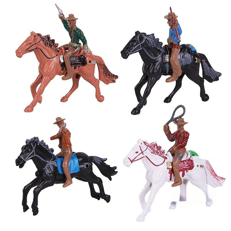 Western Cowboy Pulling A Carriage Learning Science And Education Display Scene Character Sand Tools