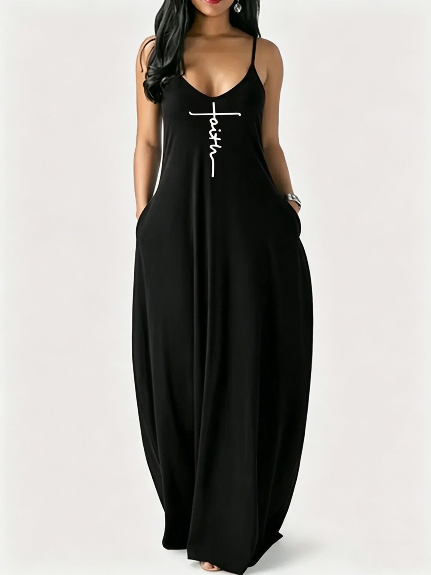 New Women's Sleeveless Cami Dress, Elegant Floral Print Fashion Dress