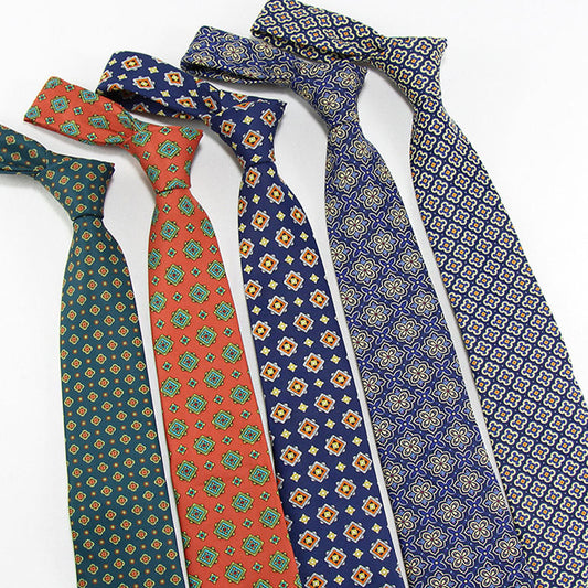Korean-style Retro Hong Kong style Floral Casual Tie