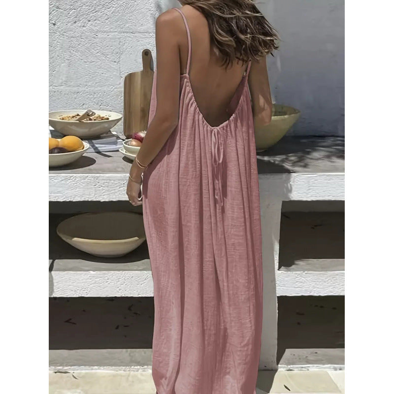 2026 Cross-Border New Model Womens Strapless Coat With Back Exposure Loose Fit, Home Wear Dress