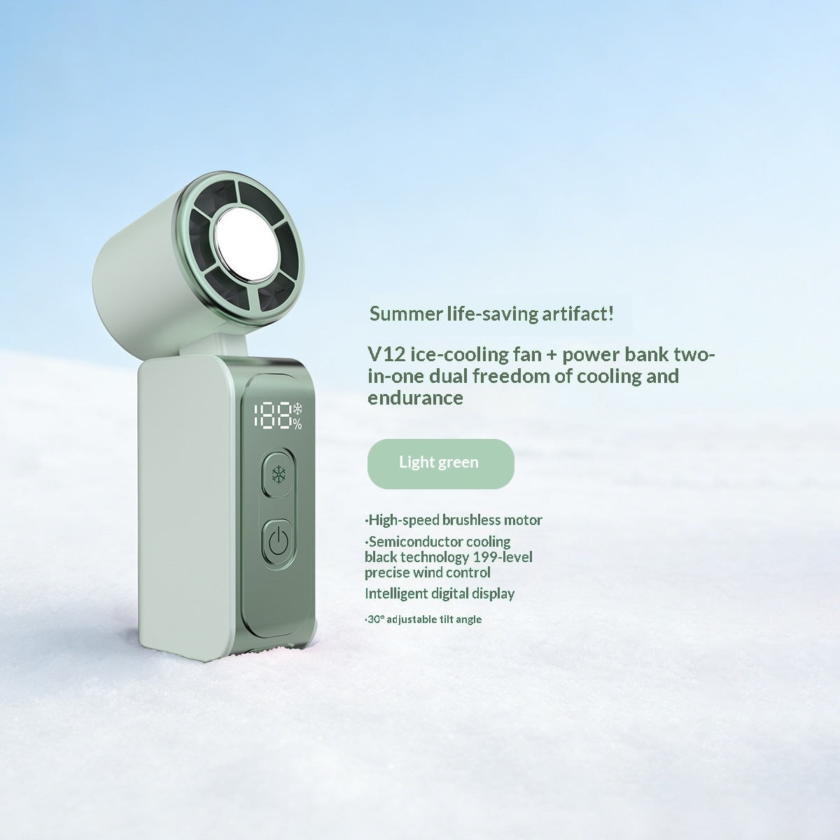 Dual-Use Semiconductor Cooling Ice Pack Portable USB Powerful Fan