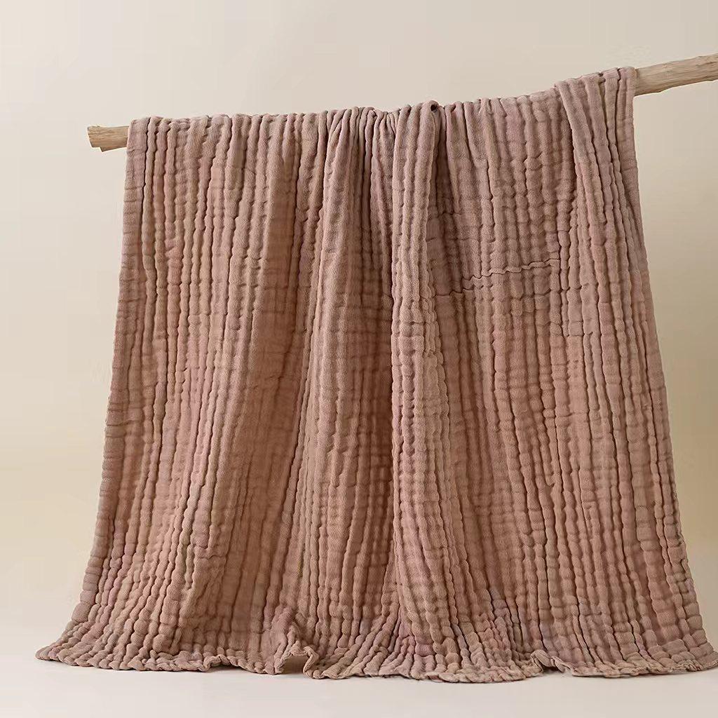 Childrens Plain Six-Layer Gauze Bath Towel