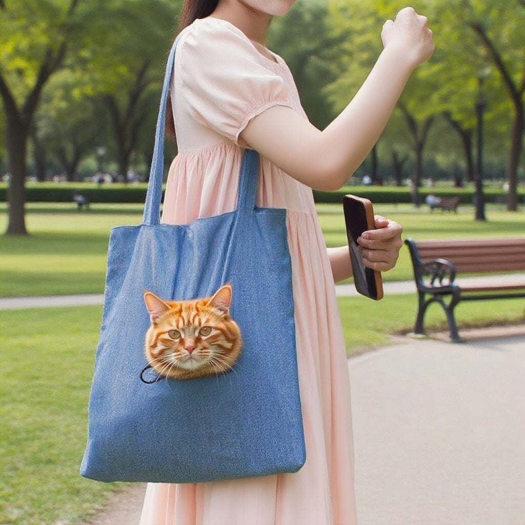 Large-capacity Canvas Pet Carrier With An Open Top