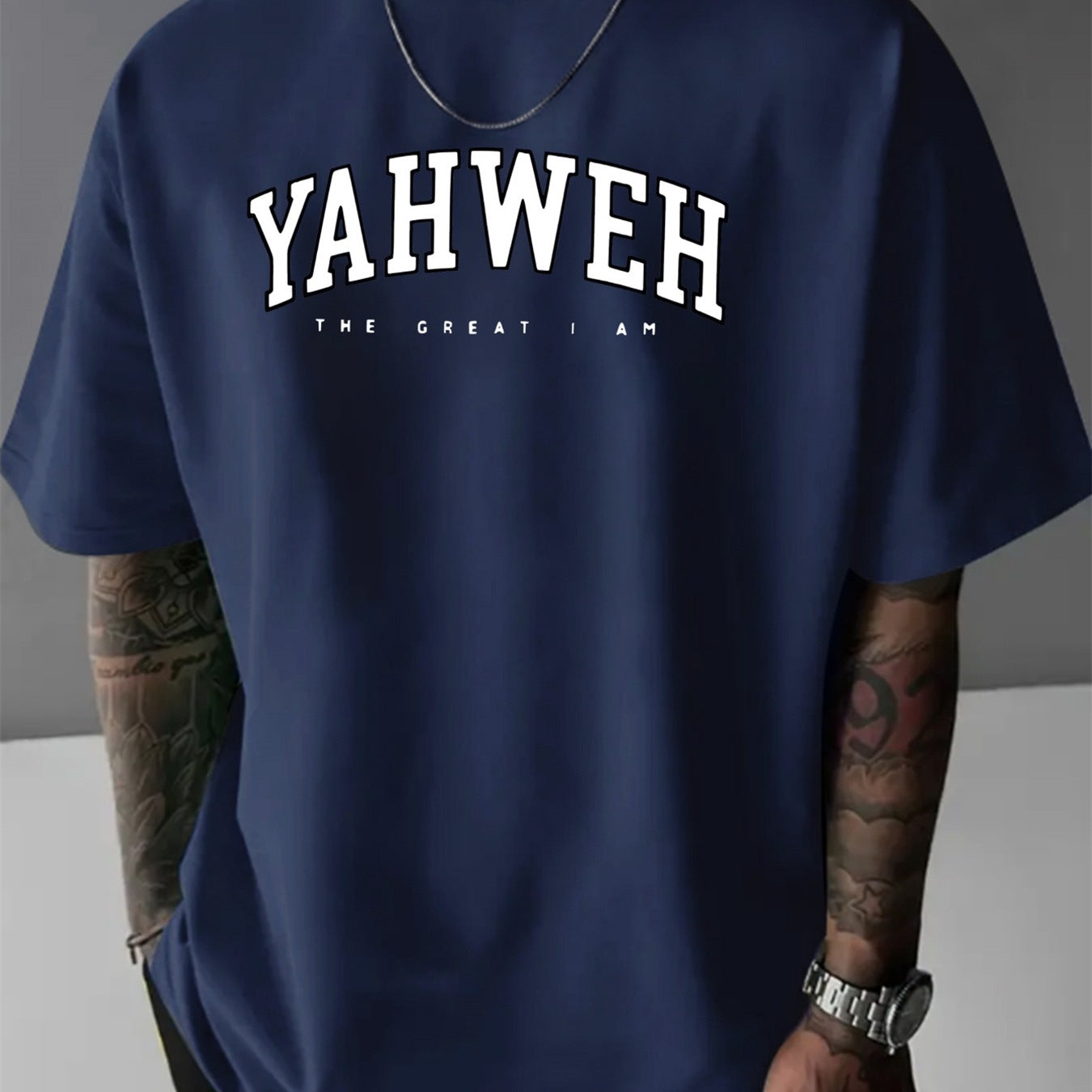 Mens Letter-print Fashion Casual Sporty Loose-fitting Crew-neck Short-sleeve