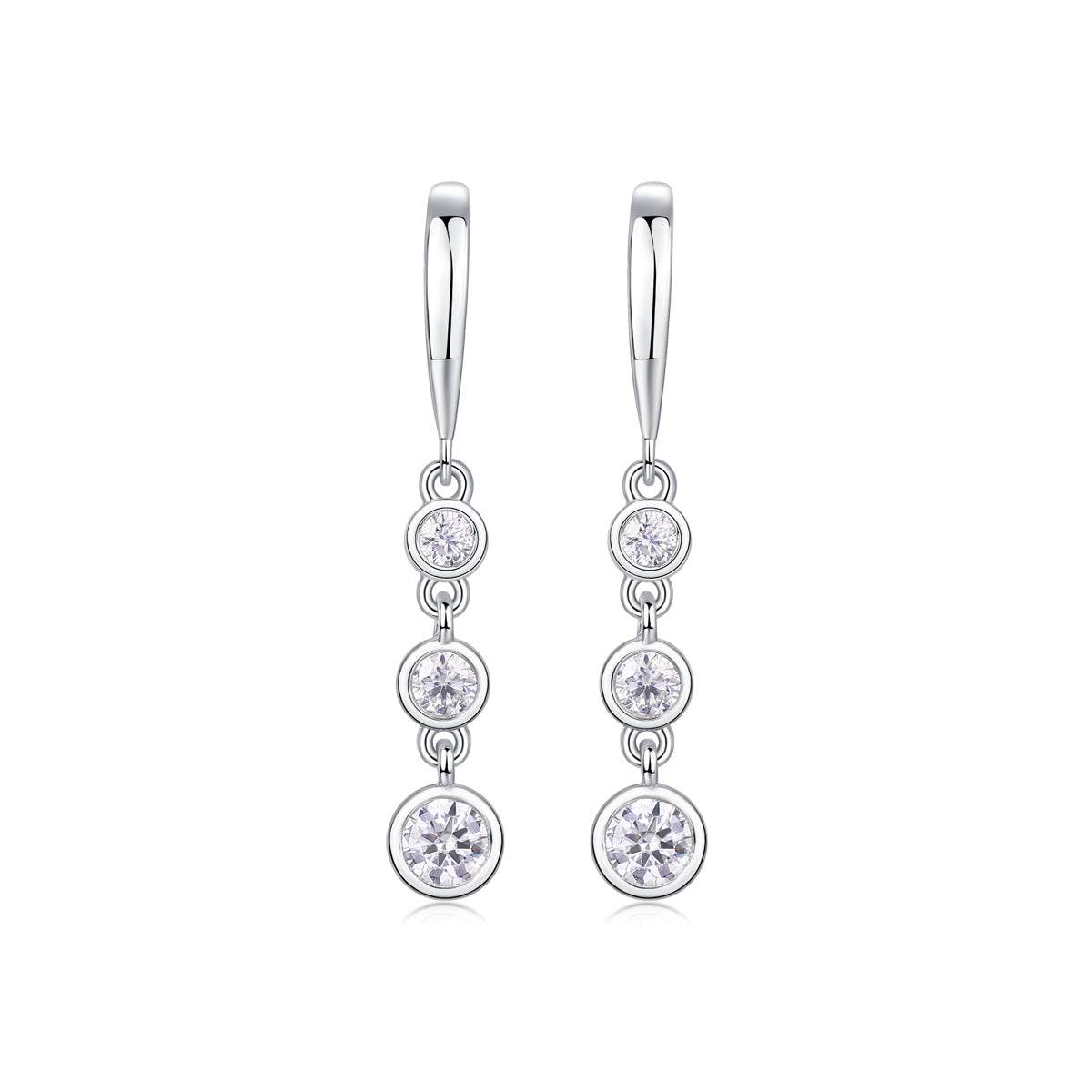 Starlight - Earrings Set With Top-quality Moissanite S925 Silver And Platinum-plated Stud Earrings Are Fashionable And Trendy Accessories That Can Be Tested With A Diamond Pen