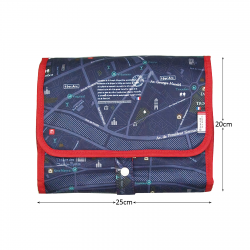 Makeup Travel Bag Cosmetic Storage Bag Hanging Toiletry Wash Organizer Pouch AU AF8218-navy Map-700019