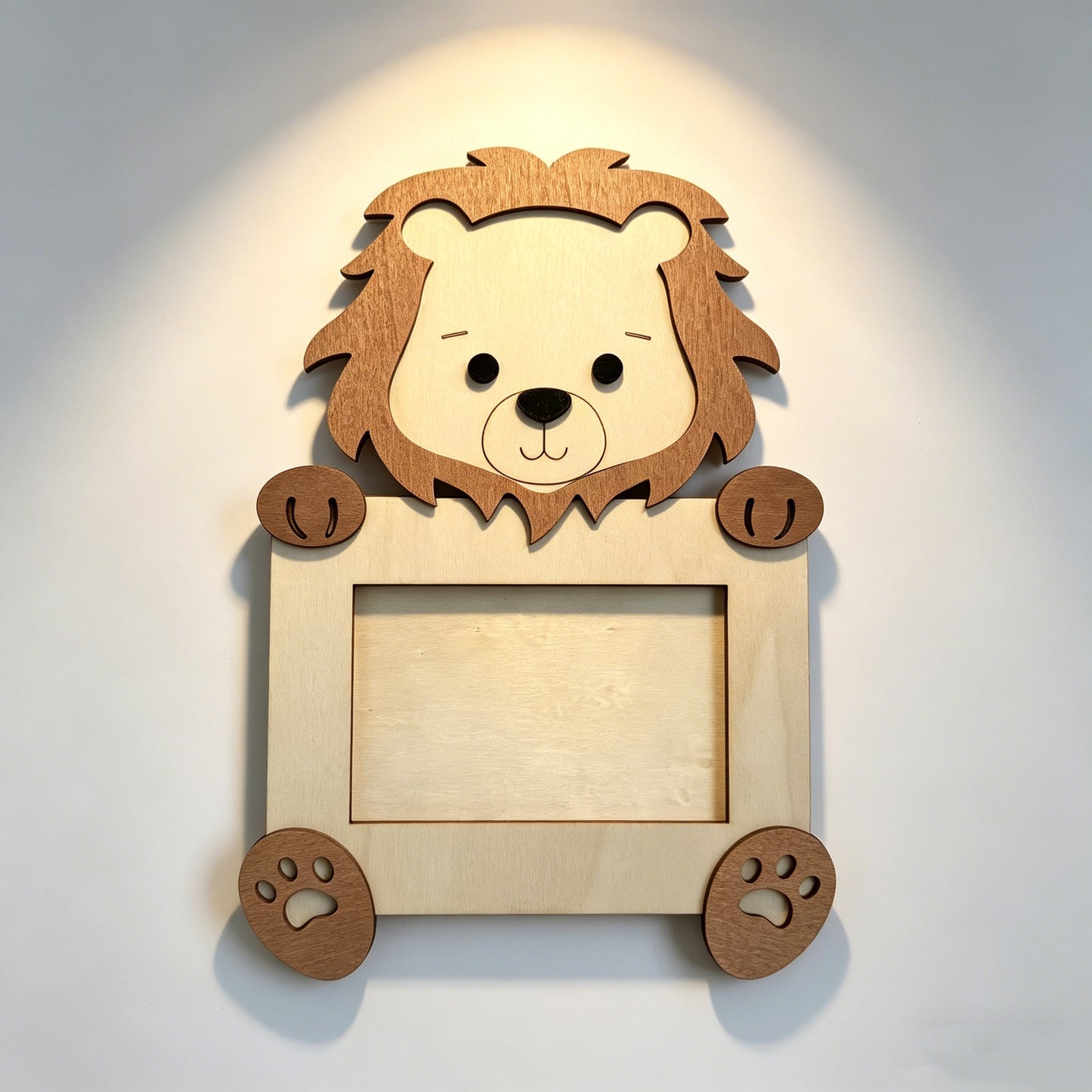 Cute Animal Wooden Photo Frame, Lion Bear Fox 3D Wood Picture Frame, Baby Kids Tabletop Photo Holder Gift