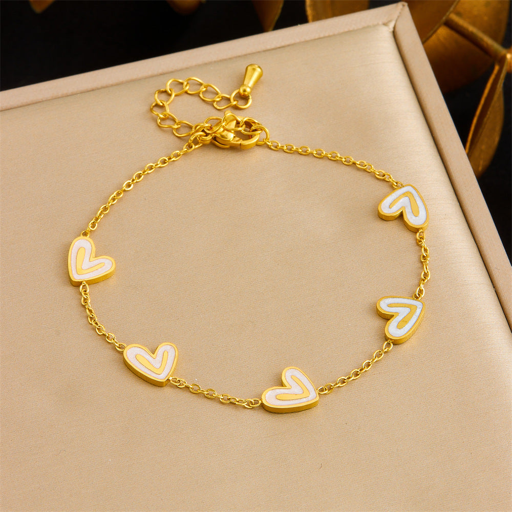 Bai Bei Loving-Heart Accessories Clavicle Chain Stainless Steel Womens Set