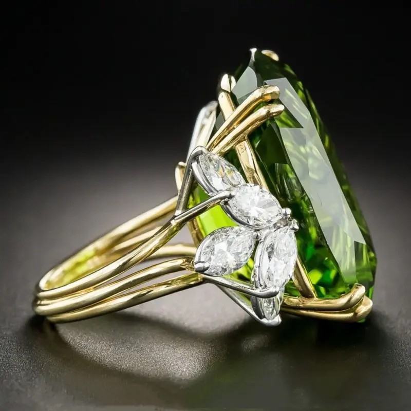 Olive Green Ring Special-interest Design Jewelry Accessories
