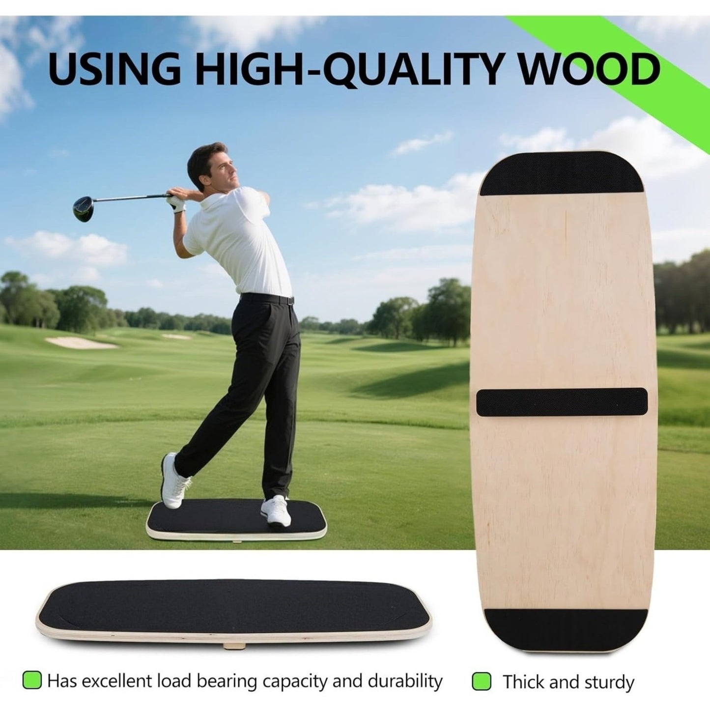 Golf Balance Board Wooden Anti-Slip Golf Swing Trainer Improve Balance Stability Rhythm Training Equipment For Golfers