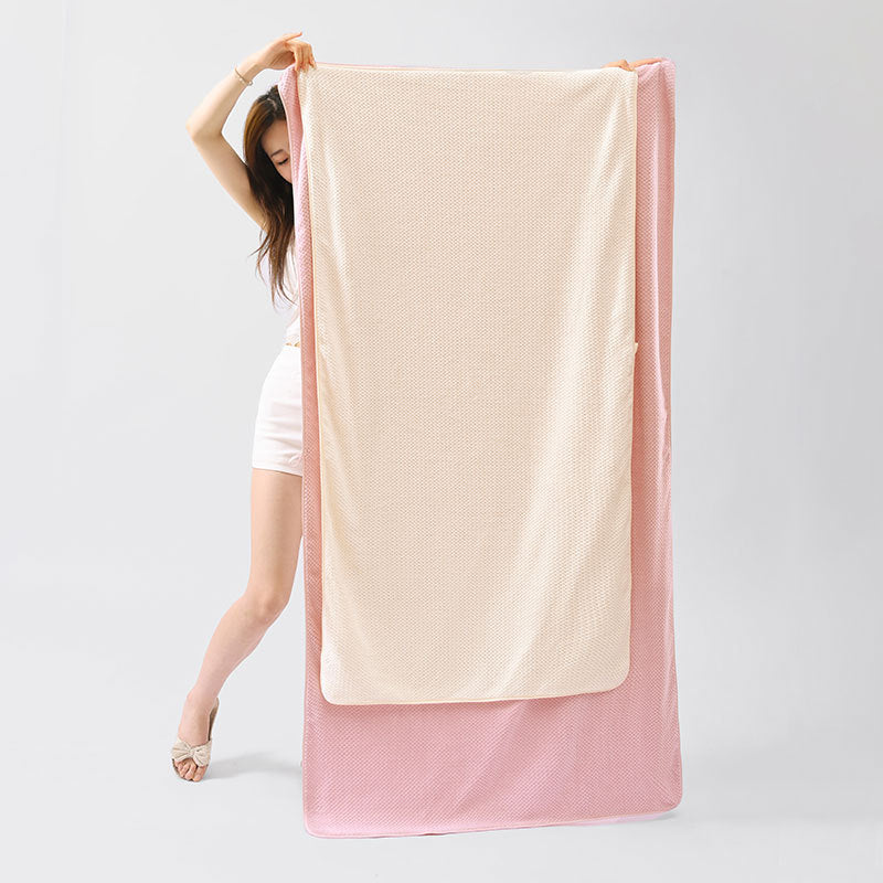 Coral Fleece Pineapple-check Soft Bath Towel