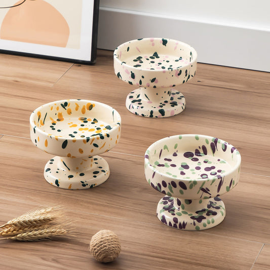 Ink-splashed Bubble Pet Bowl And Stem Glass