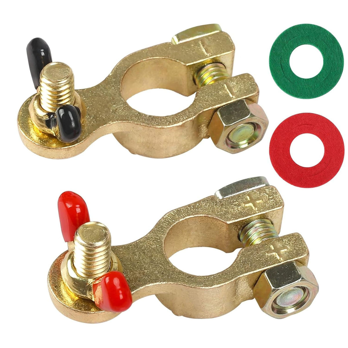 Battery Terminal With Red And Green Washers, Handy Set Of Battery Terminals For Cars And Motorcycles, Versatile Connection Accessories—party Accessory Set