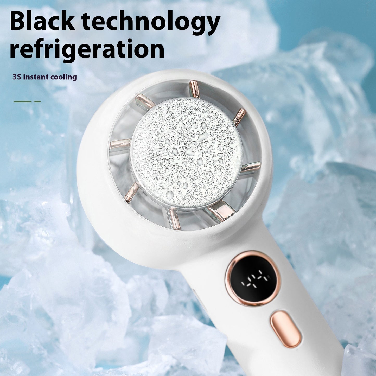 Digital Display Cooling Fan Desktop Bracket Ice Compress Small Handheld Fan