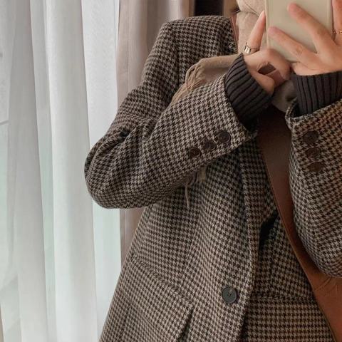 Womens Korean-style Loose Wool Coat