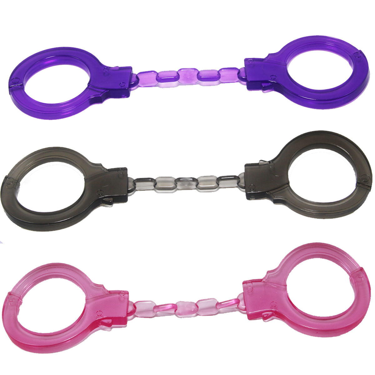 Adult Sex Toy Three-color Soft Silicone Foot And Hand Cuffs With Chain For Upper-body Restraint