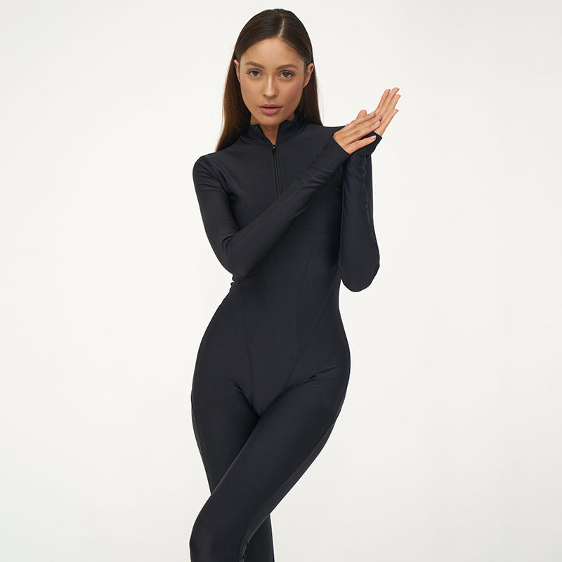 Women's Fashion Yoga Sports Long Sleeve Jumpsuit
