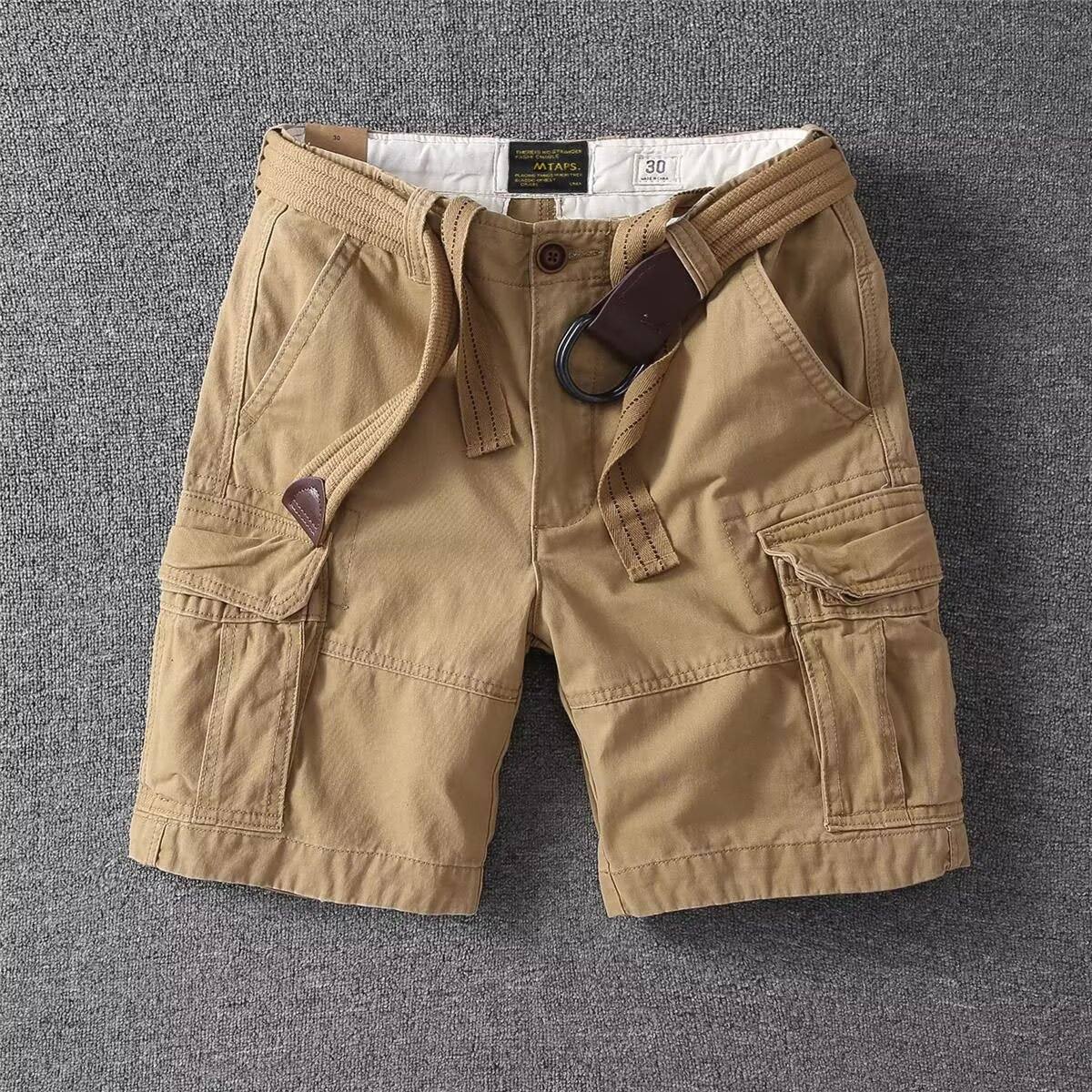 Mens Loose-fit Korean-style Trendy Mid-length Workwear Pants