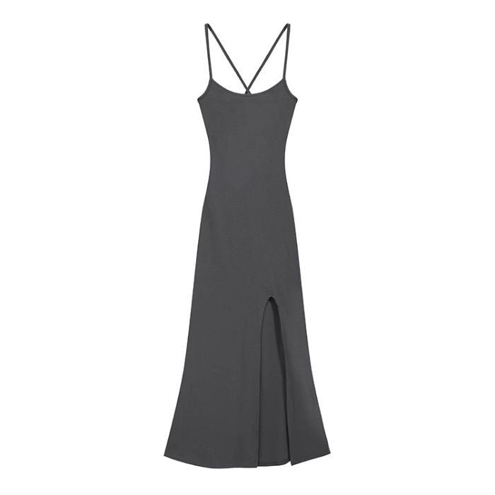 Women's Korean-style Backless Hollow-out Tie Dress