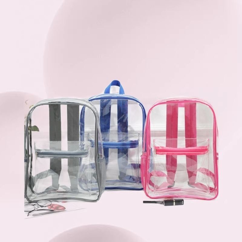Transparent PVC Clear Storage Backpack Jelly-style Shoulder Bag