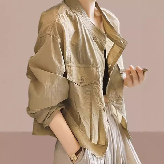 Autumn New Korean Version Loose Cardigan Short Thin Breathable Top