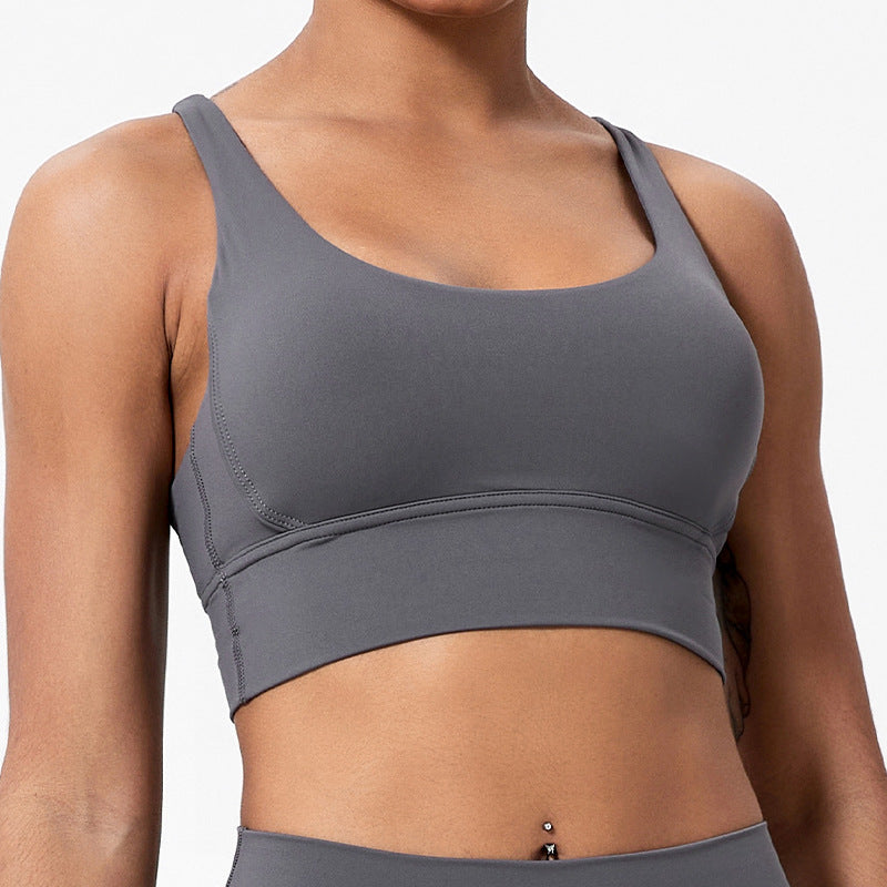 Nude Feel Spaghetti Strap Bra Beauty Back Exercise Fitness