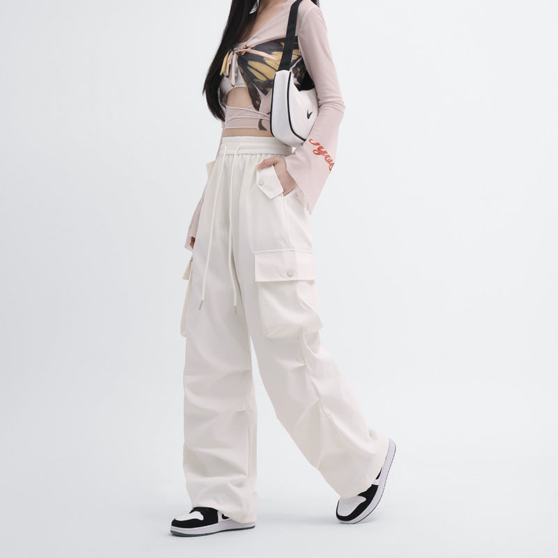 Korean Style Niche Drapey Cargo Pants For Women