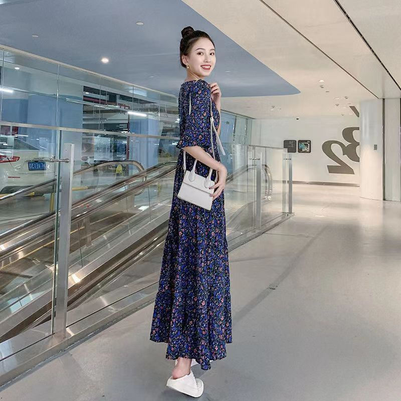 Summer New Korean-style Floral Print Dress For Women