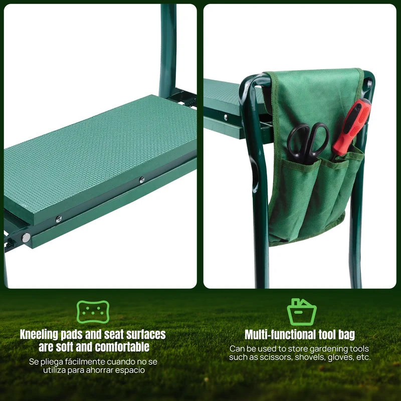 2-In-1Garden Kneeler And Seat,Wide Soft Knee Pads, Heavy-Duty Foldable Gardening Bench Chair ,Gardening Gifts For Friends,Family