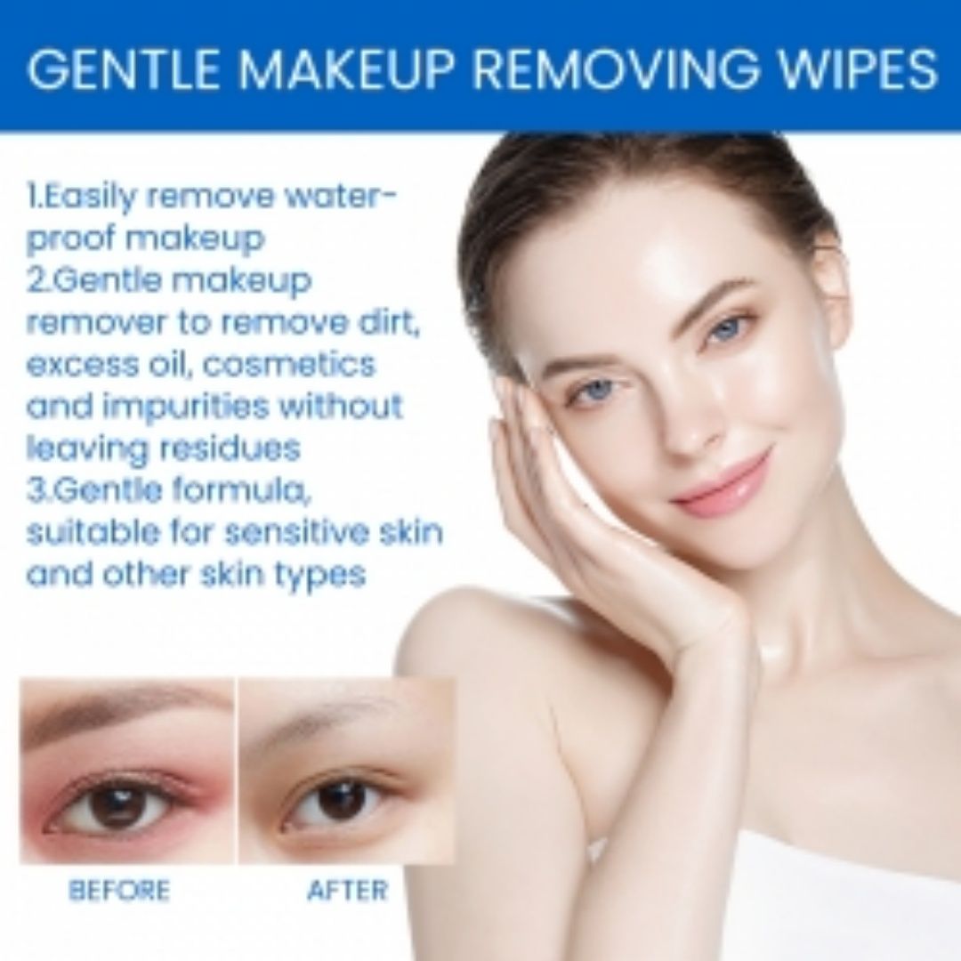 EELHOE Gentle Makeup Remover Wipes Deep Cleanse Face Eye And Lip Makeup Gentle Refreshing Non-Irritating Makeup Remover Wipes