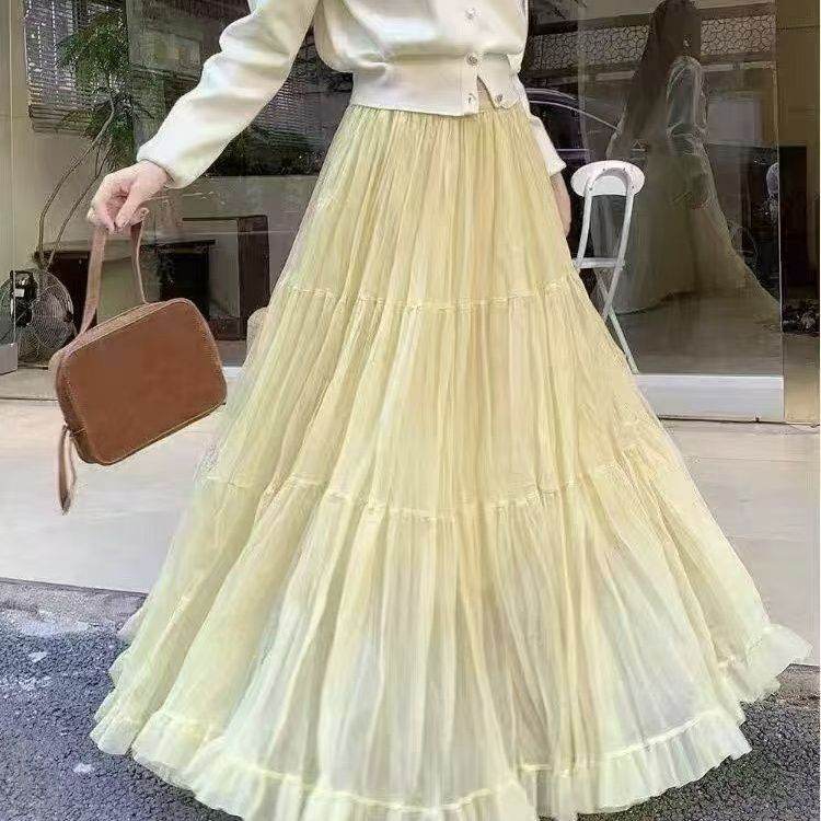 Korean-style Casual Mesh Skirt For Women