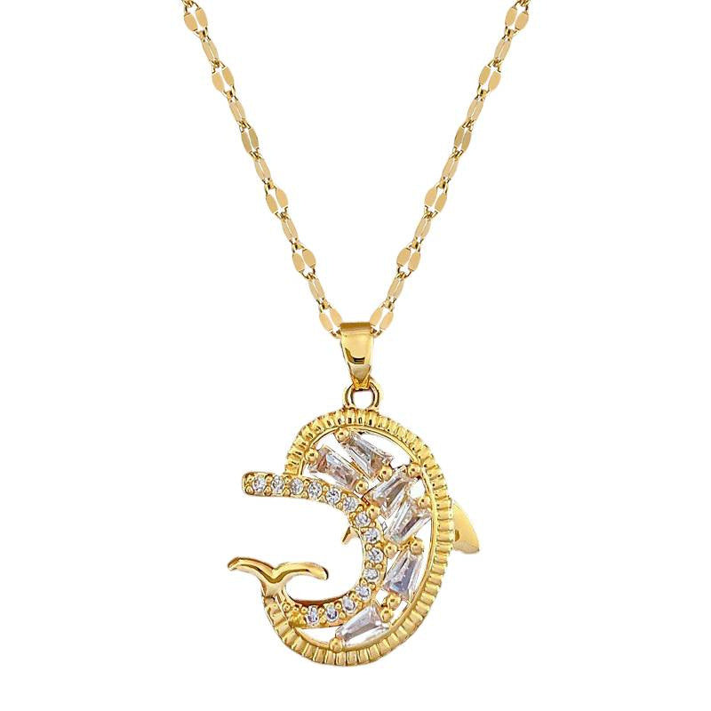 Zircon Dolphin Light-Luxury Fashion Necklace