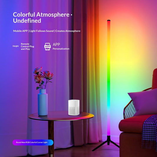 Iridescent RGB Floor Lamp With Microphone And Ambient Lighting For The Bedroom