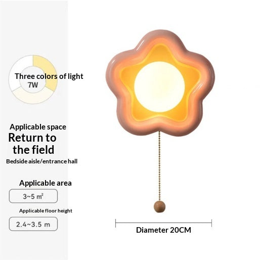 Wireless Charging Flower Design Warm Off-White Ceramic Wall Light