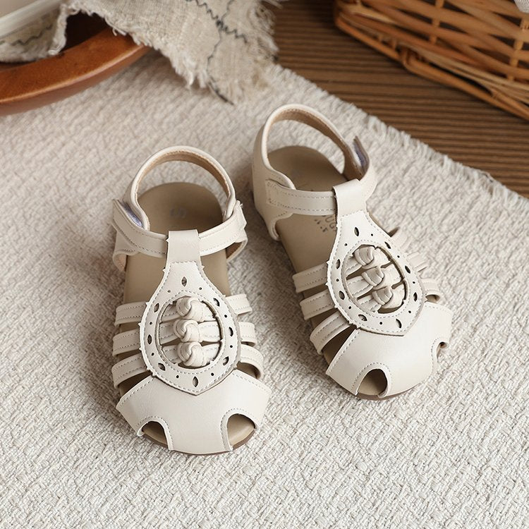 Baotou Woven Roman Sandals 2026 Summer New Arrival Korean Style Princess Shoes For Girls With Openwork Design And Skirt Matching